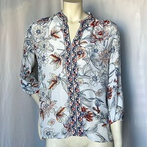 Love Kyla Size Embroidered Floral Boho Peasant Top